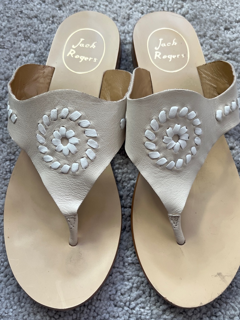 Jack Rogers Women's Leather Thong Sandals, 7